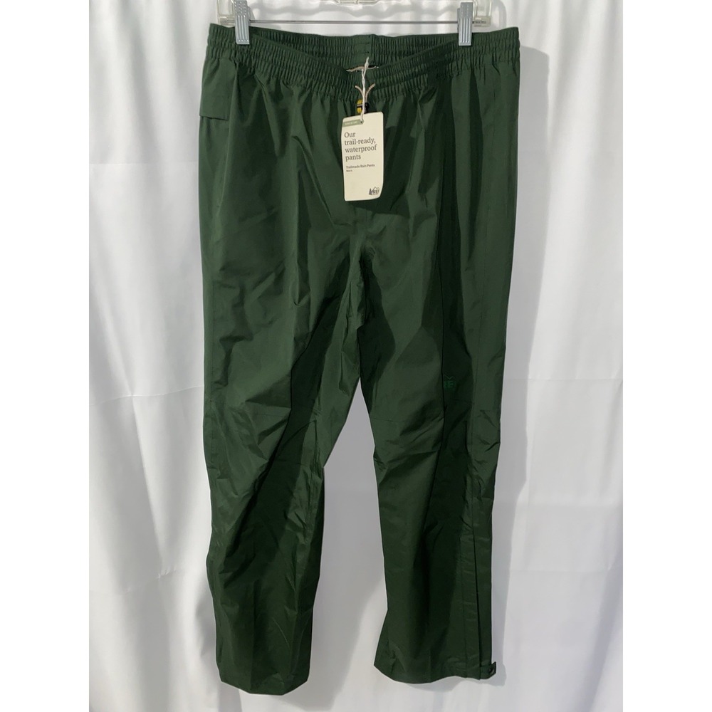 NWT REI Co-op Mens Trailmade Rain Pants Heritage Spruce Green Medium
